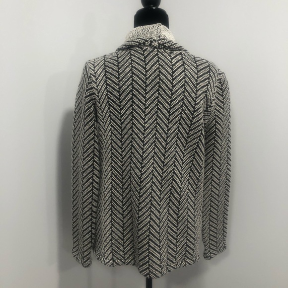 BB Dakota Black & White Open Front Cardigan - Picture 8 of 10